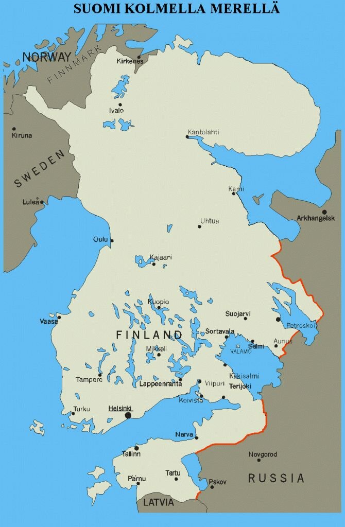 На карте "Великой Финляндии" северной столицы России нет
