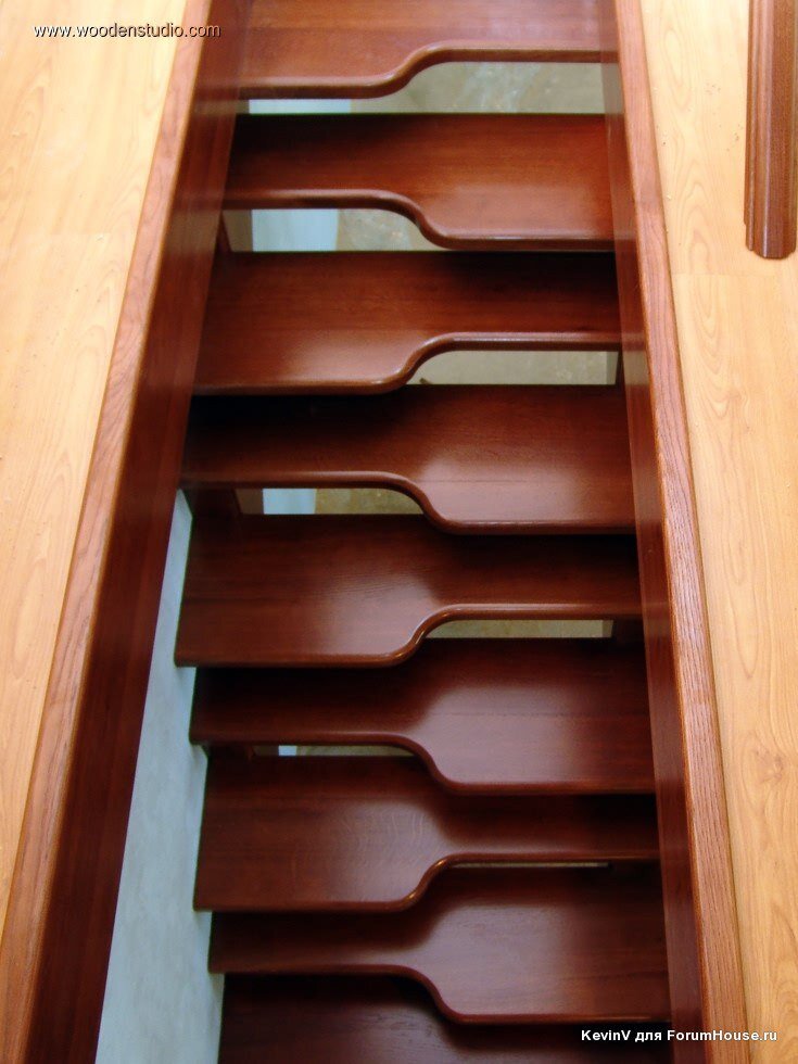Лестница с прямым маршем и гусиным шагом, проект № 280