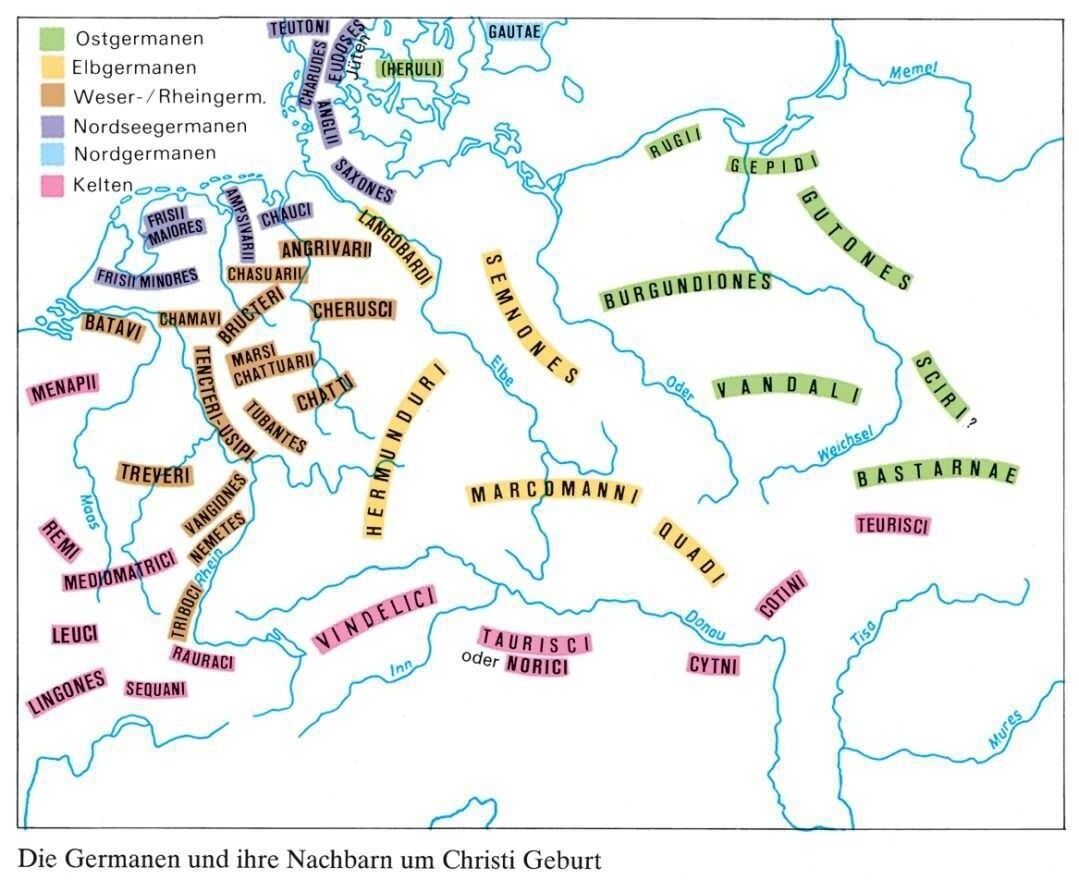 Германцы карта расселения