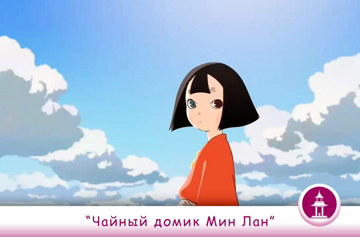 Кадр из аниме "Повесть о доме Тайра". Девочка Бива.