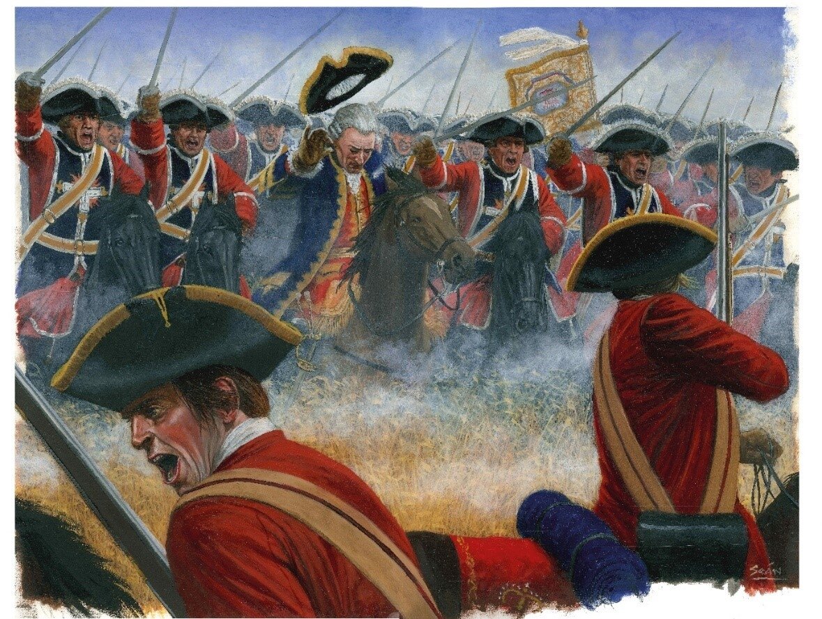 Битва при Деттингене, 1743 (война за австрийское наследство). Художник: Seán Ó’Brógáin