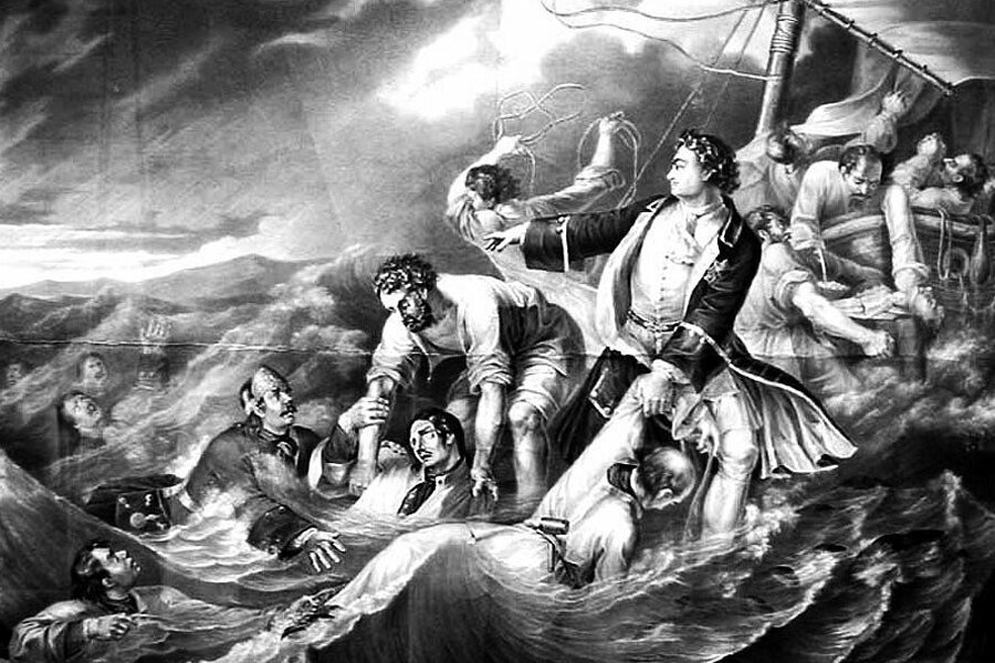 Петр Великий спасает утопающих в Лахте