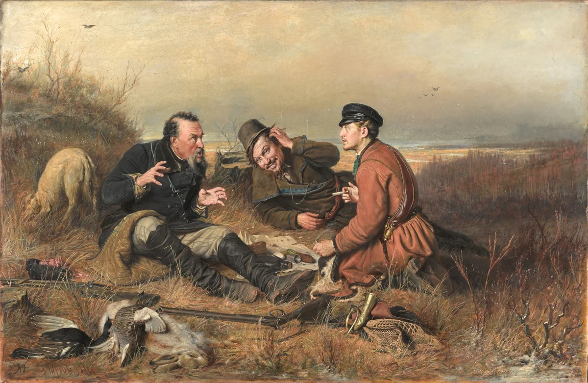 Василий Перов, "Охотники на привале", 1871