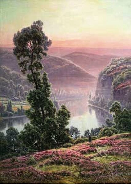 Уильям Дидье-Пуже (Франция, 1864 – 1959).  Утро в Лимузене,  Цветущий вереск , 1909 г.