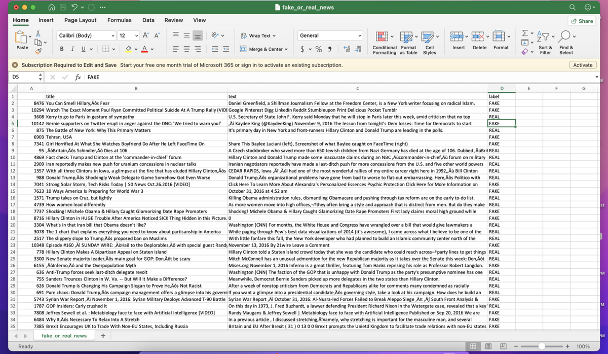 После загрузки набор данных должен выглядеть следующим образом. https://www.kaggle.com/datasets/hassanamin/textdb3/download 