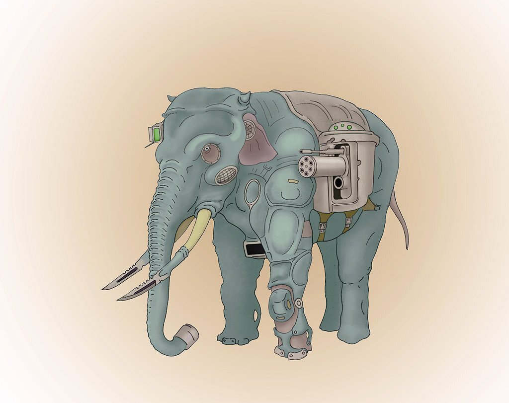 Всем представляется вот такой боевой слоник