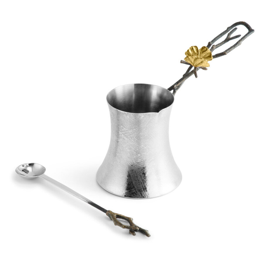 Набор турка для кофе и ложка Michael Aram Бабочки гинкго 15 см