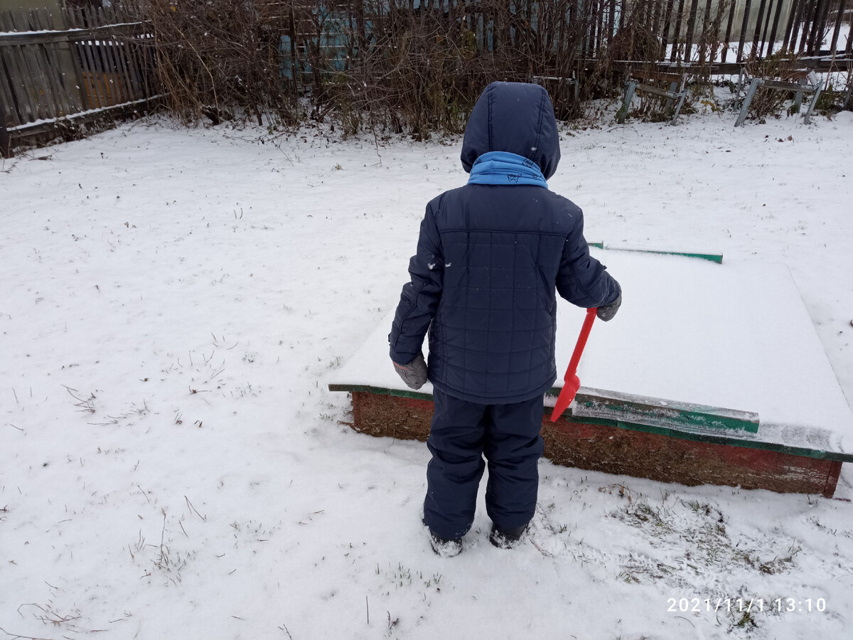 Паша шевелит снег