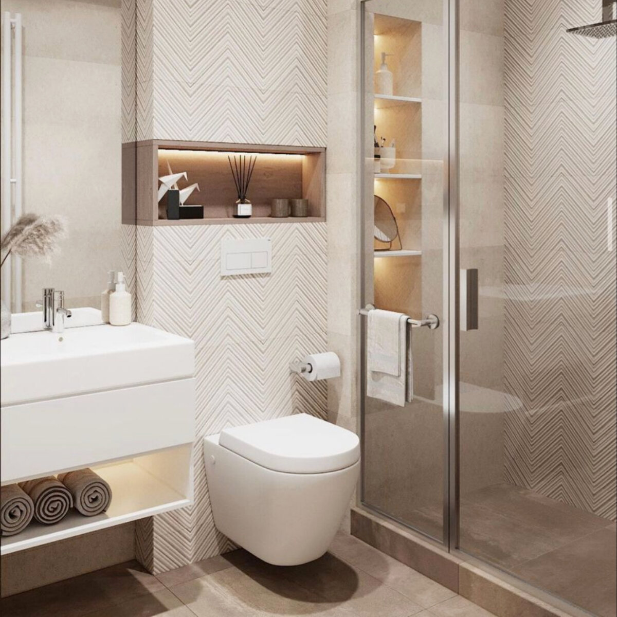 Современный дизайн ванной комнаты. Фото 1.