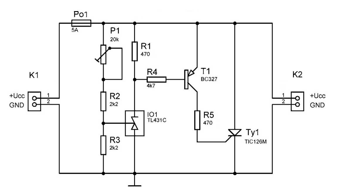 Схема защиты от перенапряжения на tl431