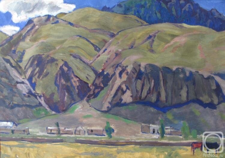 "Аил в горах", картина Юрия Соломахина
