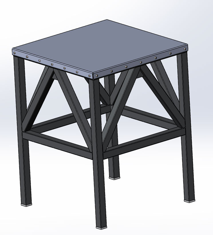 Сборка табурета в SolidWorks.