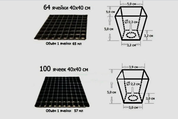 Не стоит приобретать кассеты со слишком большими ячейками. Вполне подойдут кассеты со сторой 4 - 5см и высотой т 5 см. 