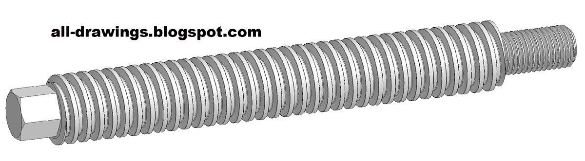 3D модель и чертеж винта для запрессовщика