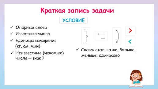 Как сделать краткую запись к задаче?