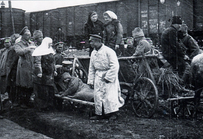 Санитарные поезда в годы первой мировой.