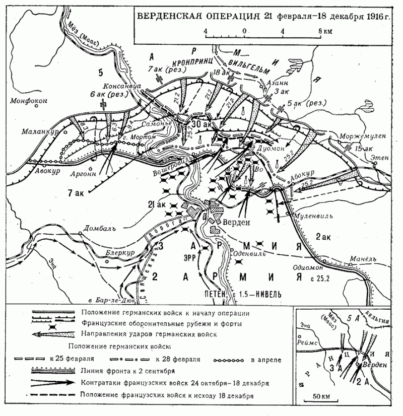 Карта военных действий 1916 года