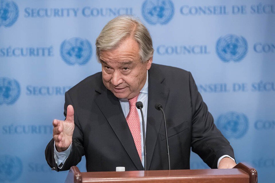     Генеральный секретарь Организации Объединенных Наций Антониу Гутерриш выступил с устрашающей речью на заседании Совета Безопасности Организации.  GLOBAL LOOK PRESS