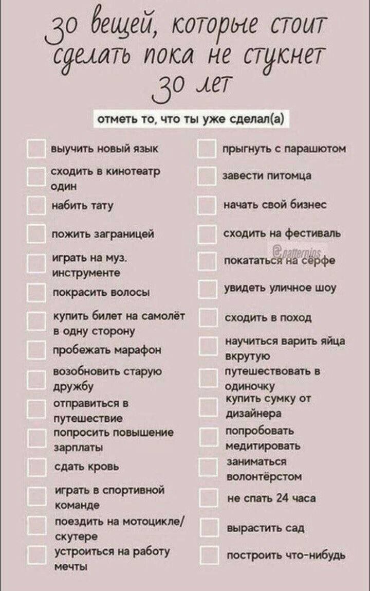 Чек лист взят  с Тг канала https://t.me/motionchek