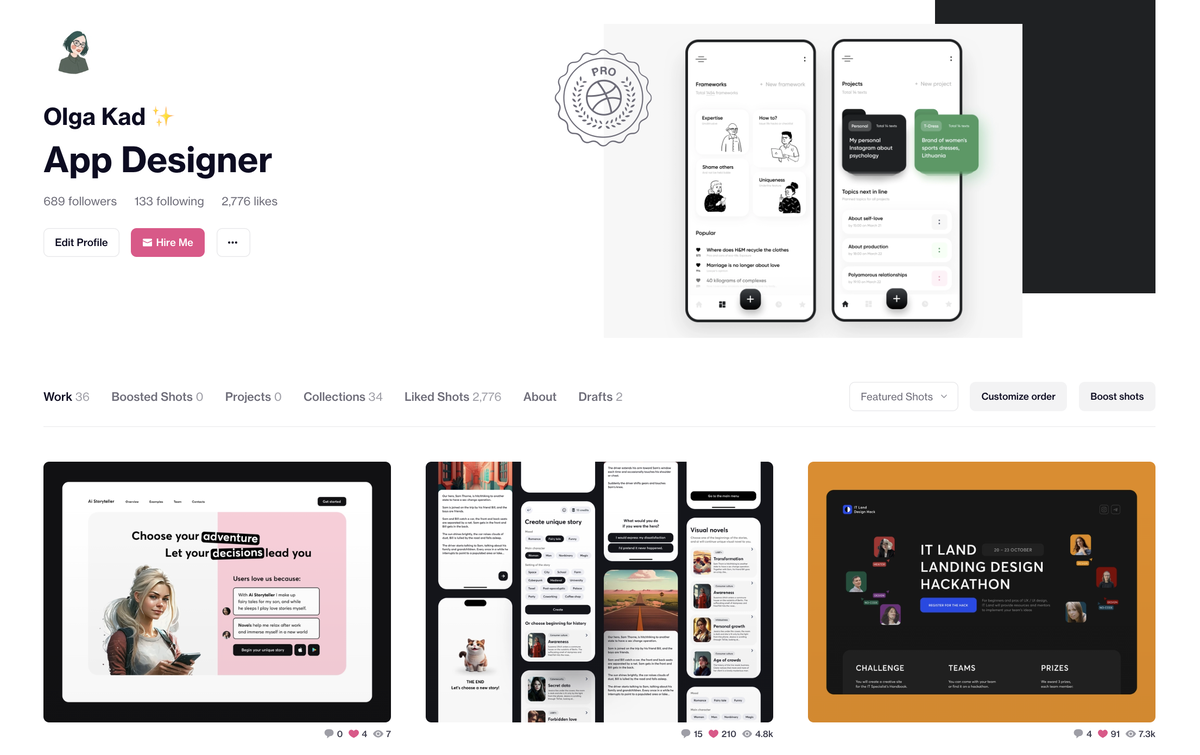 Мой профиль на Dribbble