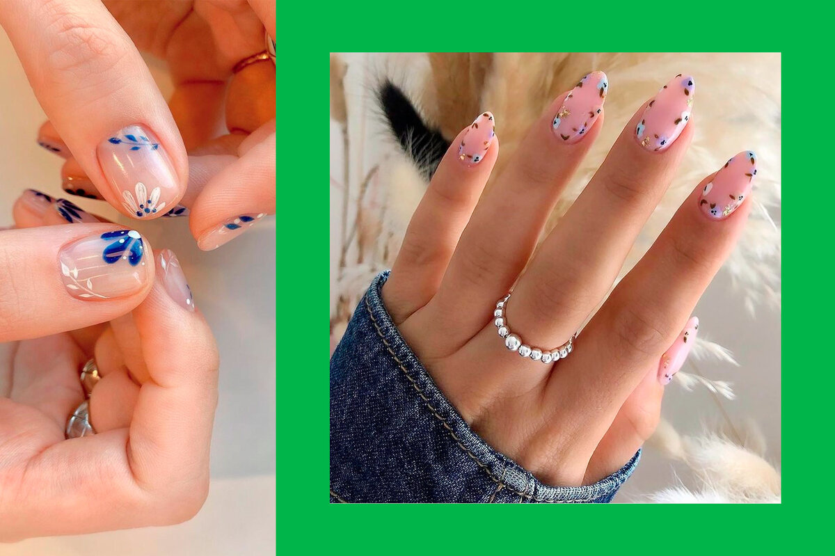     Ногти-букет: 5 весенних вариантов нюдового маникюра с цветами