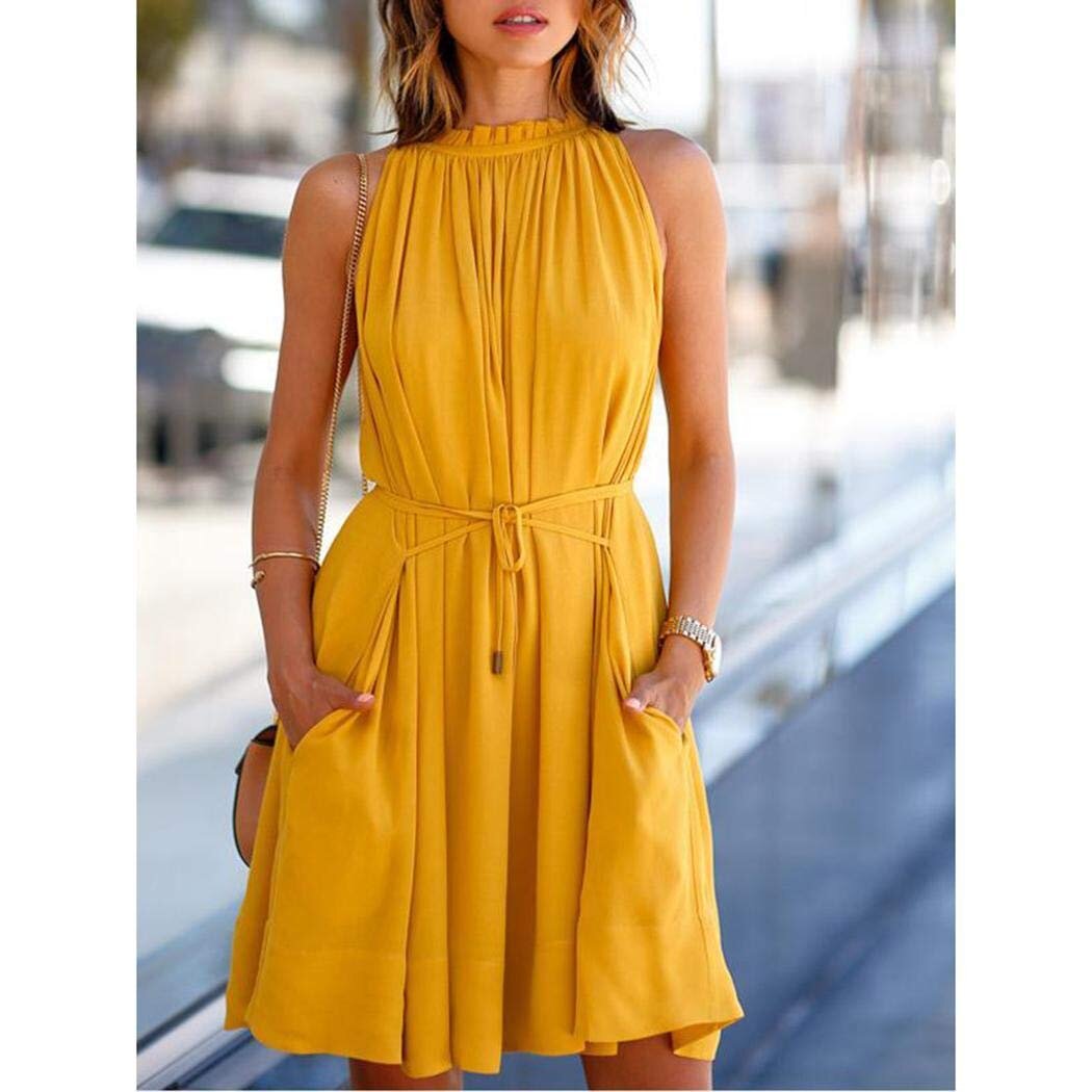 Платье женское летнее желтое