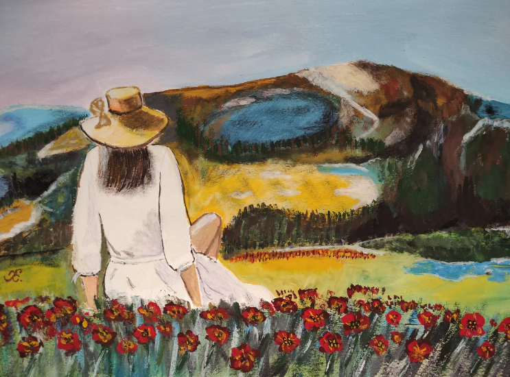 гуашь Восход  Elena K. 08.06.2023г.