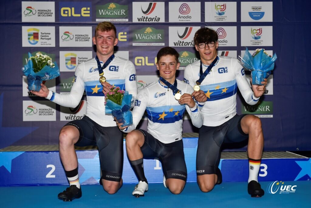    ите-Коллин Флемминг, Колин Рудольф и Джейкоб Фогт / 2023 UEC Juniores & U23 - Track European Championships - Anadia - 11/07/2023 - photo Tommaso Pelagalli / Sprint Cycling Agency © 2023