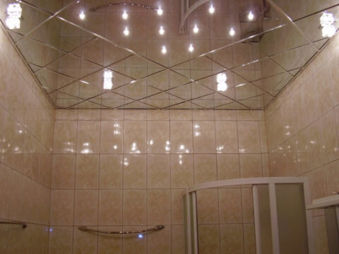 Потолок в ванной комнате - 70 фото вариантов
