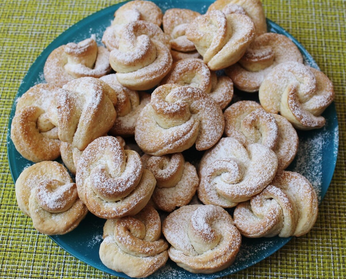 Печенье розочки с творогом