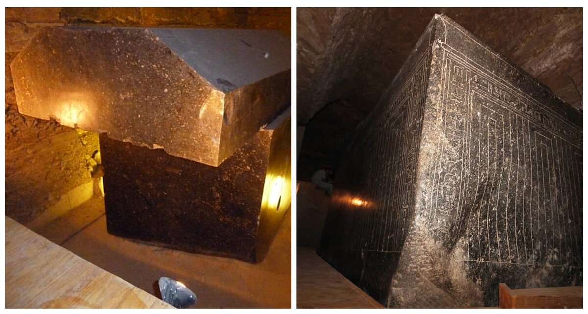   25 гранитных ящиков были обнаружены всего в 12 милях к югу от Великой пирамиды Гизы в древнем некрополе Саккара близ Мемфиса в Нижнем Египте.-2