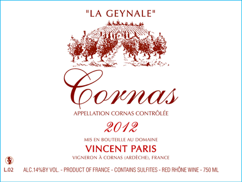 Вино из зоны Cornas, Франция