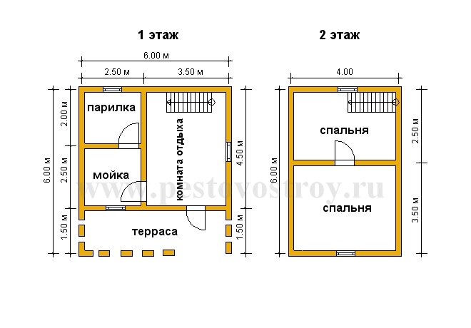 Проект бани 5 на 6 с мансардой