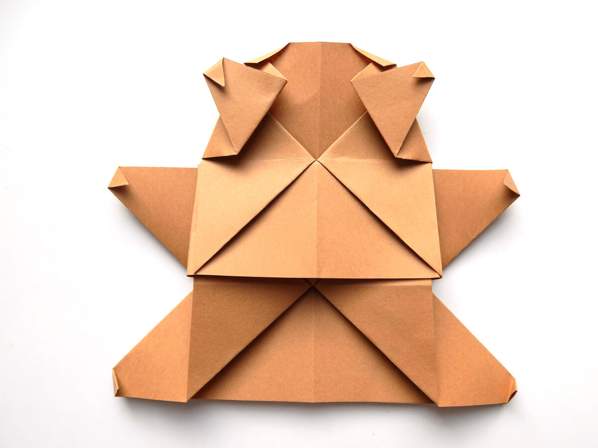 Медведь оригами из бумаги с пружинкой