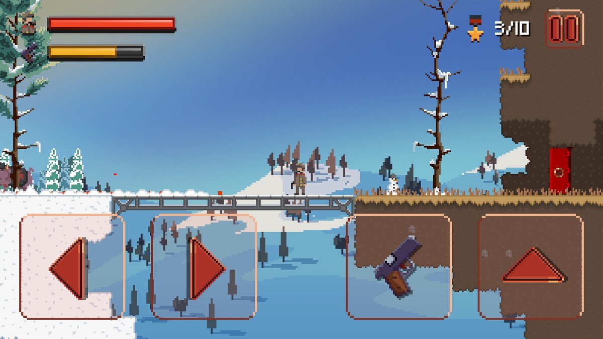 Пули летят до препятствия бесконечно далеко, поэтому через несколько секунд следующий участок уровня станет полностью безопасным.