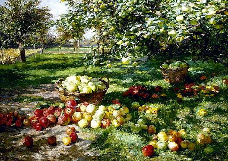 Август т д. Кустодиев Яблоневый сад. Кустодиев яблочный спас.