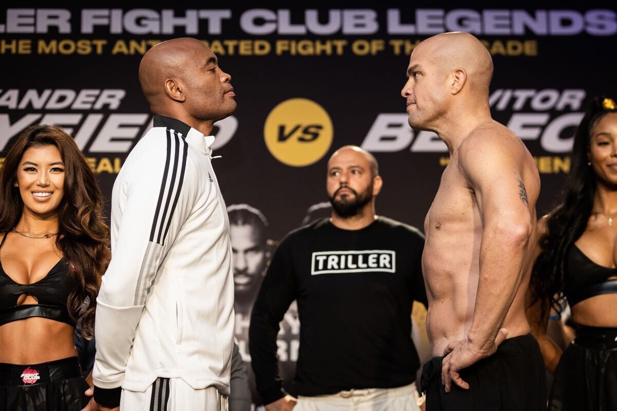 Сильва и Тито Ортиз на взвешивании.                      фото: картинки  яндекса. 