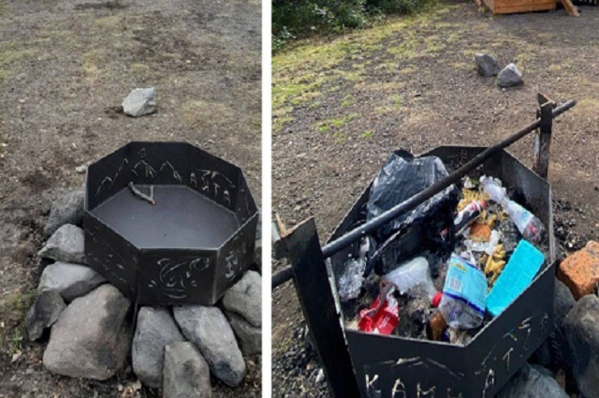    На Авачинском перевале на Камчатке туристы поломали беседки на дрова