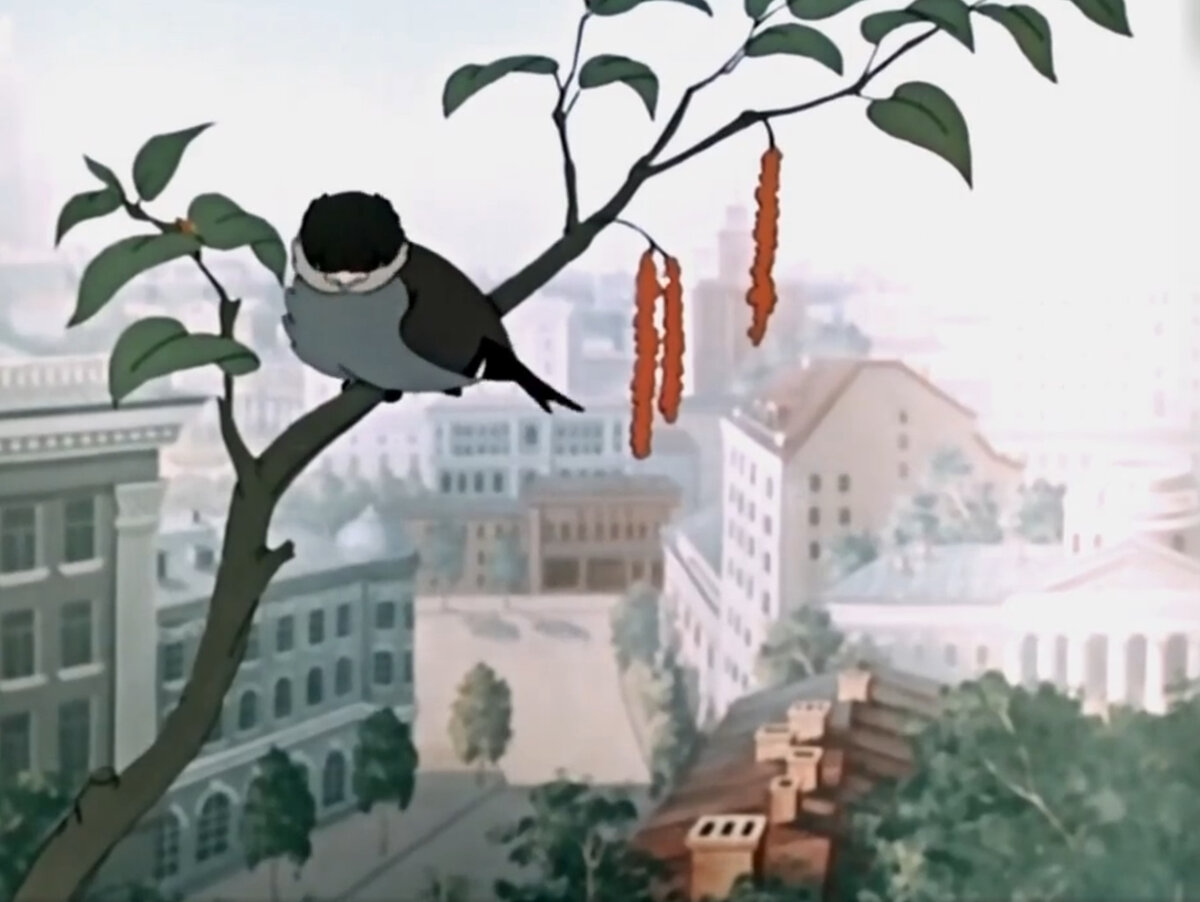 Кадр из мультфильма "Девочка в цирке" 1950