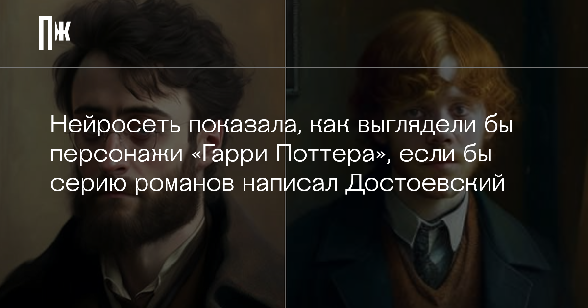     Нейросеть показала, как выглядели бы персонажи «Гарри Поттера», если бы серию романов написал Достоевский