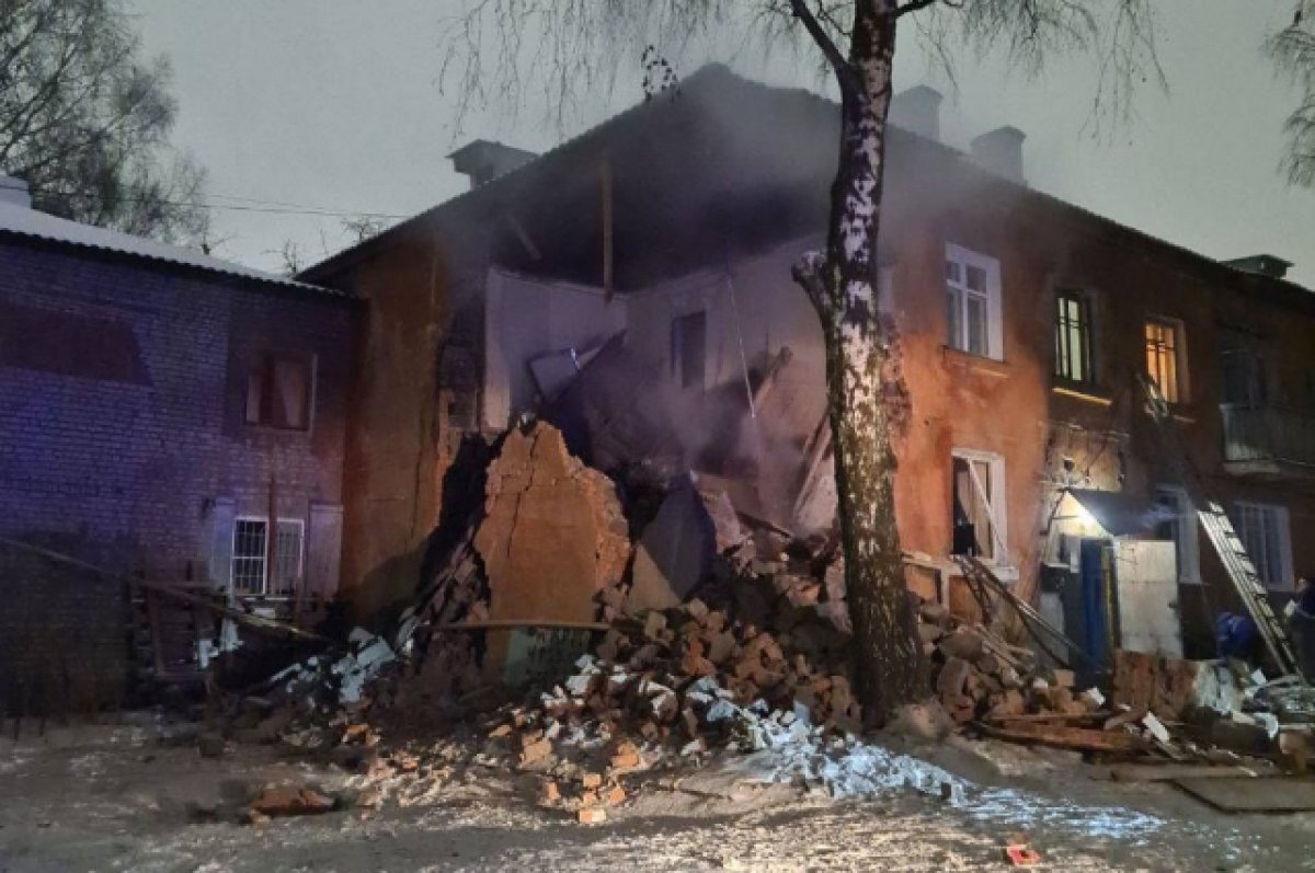   Четыре квартиры пострадали после частичного обрушения дома в Рязани