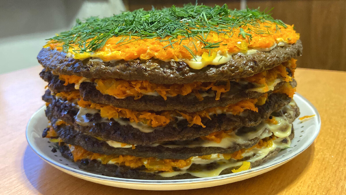 Печеночный нежный торт из говяжьей печени – пошаговый рецепт приготовления с фото