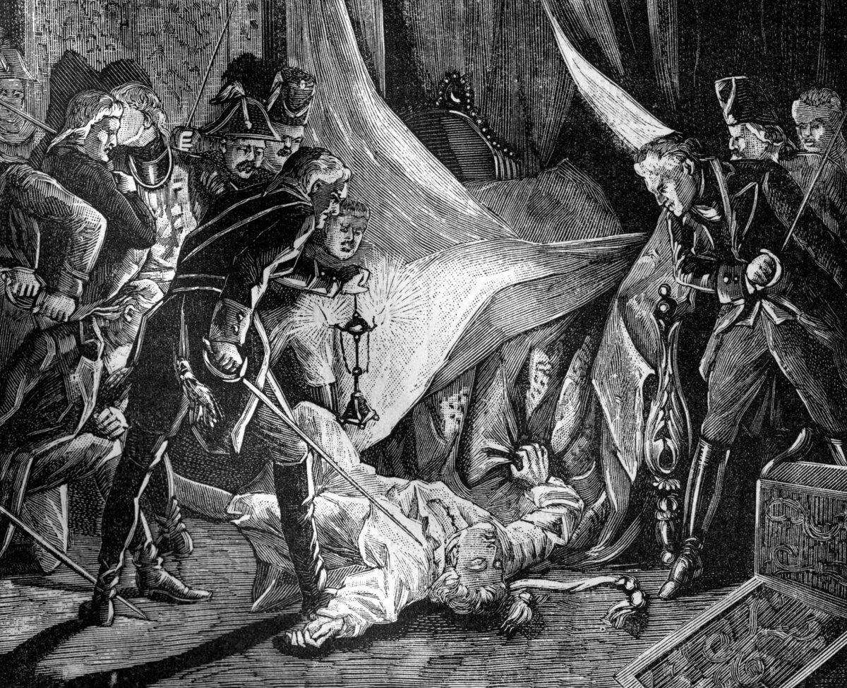     Убийство императора Павла I, французская гравюра XIX века / Gettyimages.ru / The Print Collector/Print Collector