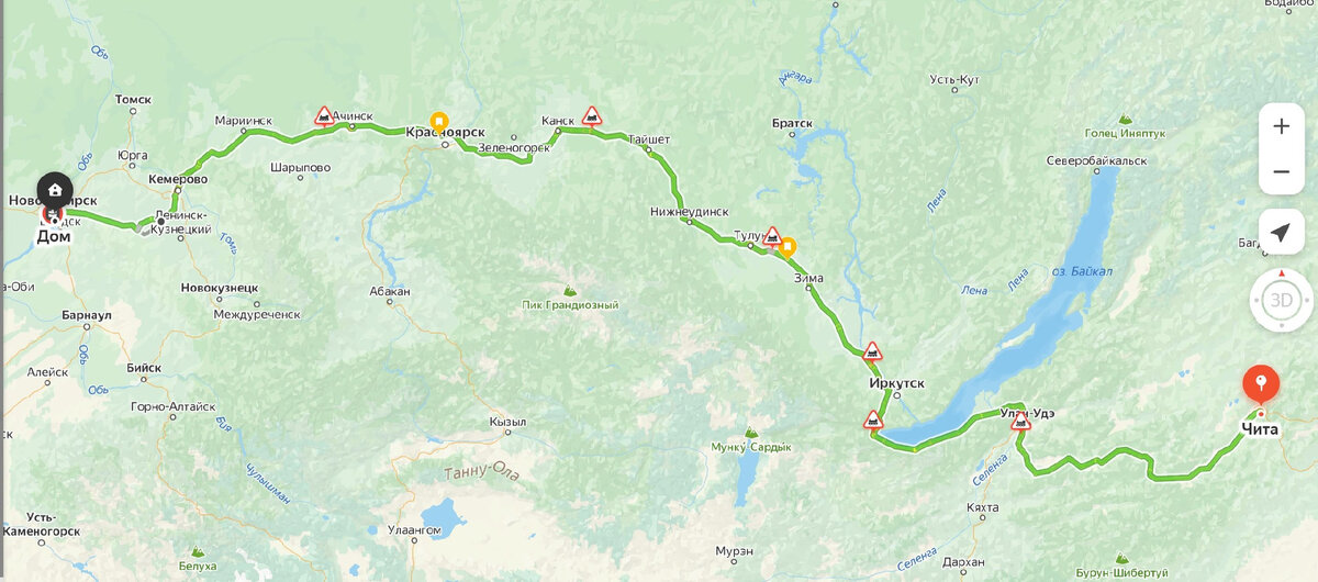 Новосибирск красноярск расстояние на машине по трассе