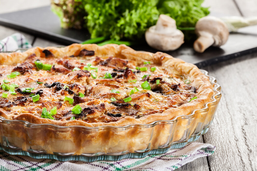 Пирог с курицей и сыром