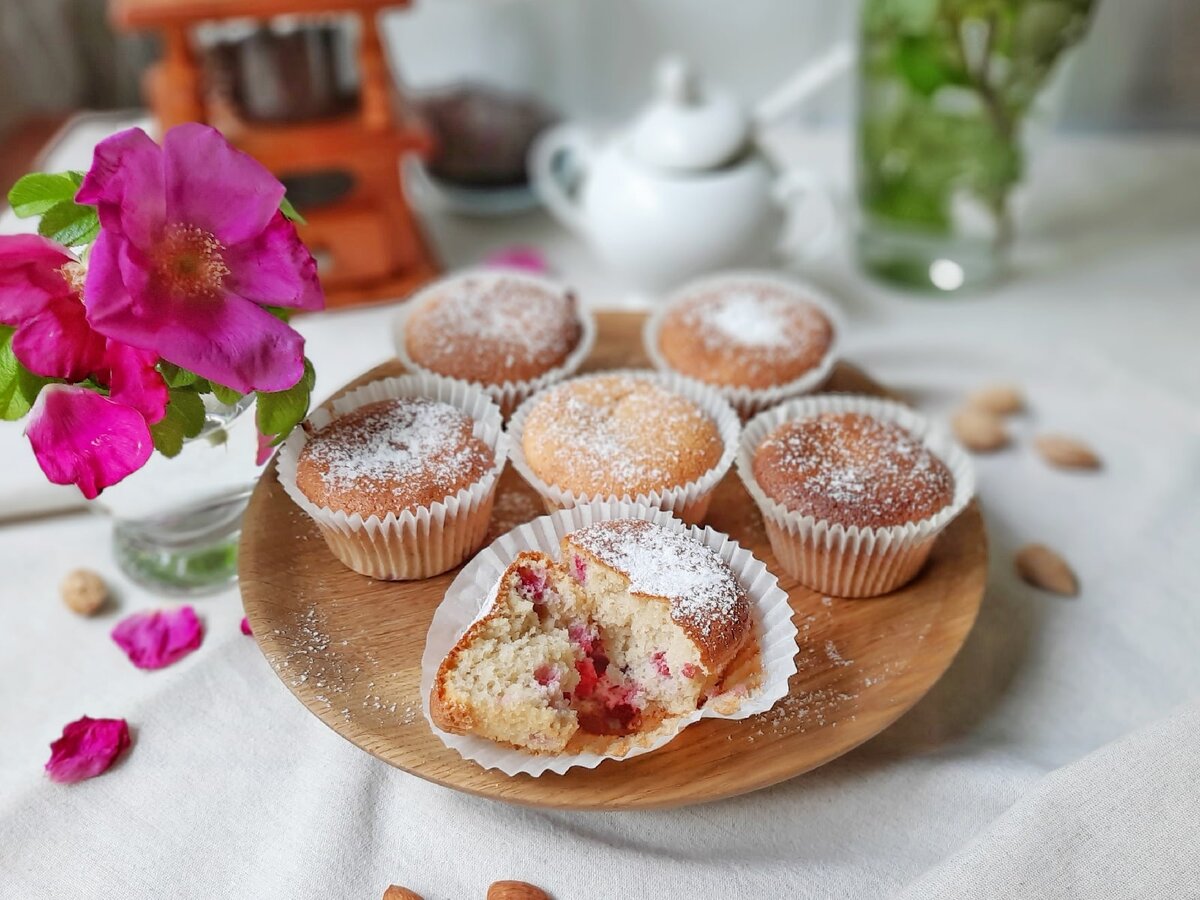 Миндальные кексы с ягодами | Лакомый кусочек | Дзен