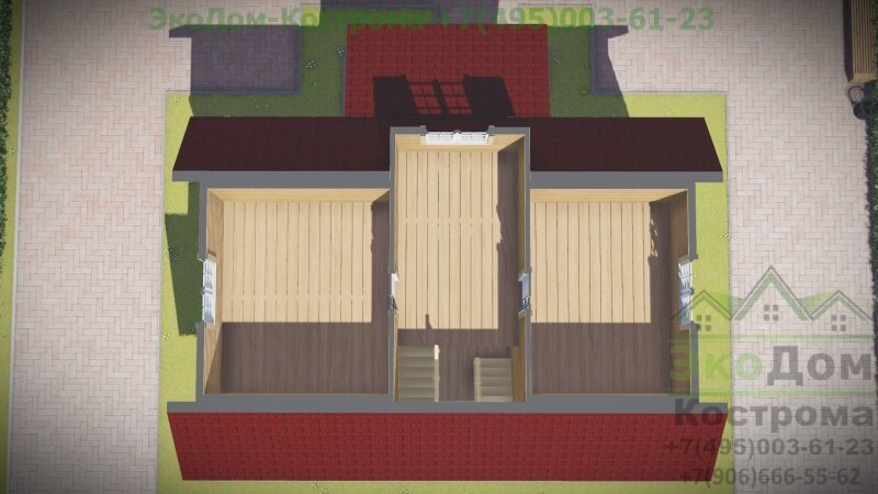 Планировка дома из бруса 2-й этаж "Серпухов" ДБ-84 от компании ЭкоДом-Кострома