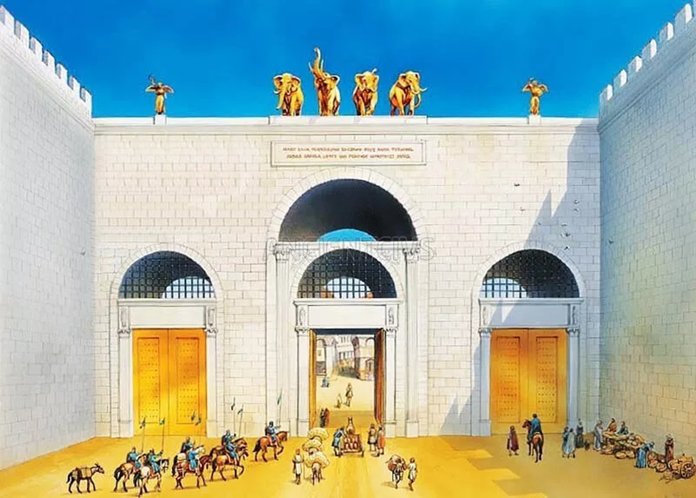 Золотые ворота Константинополя – парадный вход в Великий город. На картинке Вы можете видеть их реконструкцию из прошлого. В настоящем, они представляют жалкое зрелище, которое можно увидеть на фото внизу.