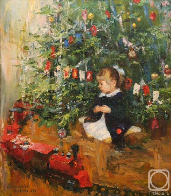 "Новогодний поезд" художник Светлана Шевчук (страница artnow.ru/ru/artists/3/11009.html)
