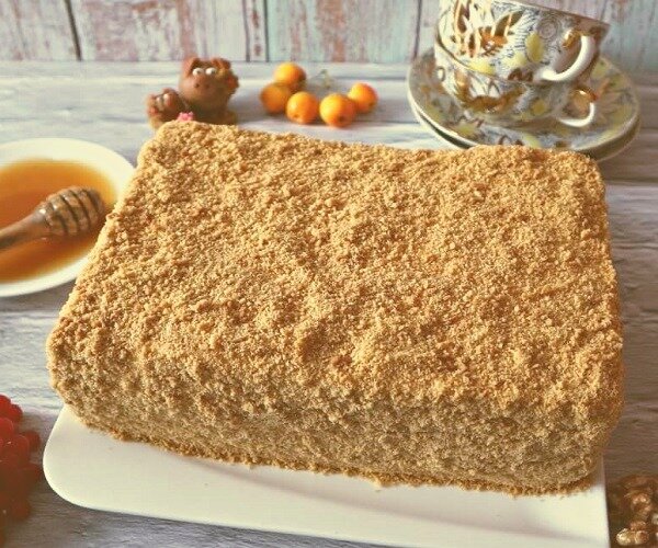 Медовик «Винни Пух» — популярный домашний советский торт | Мама Люба | Дзен